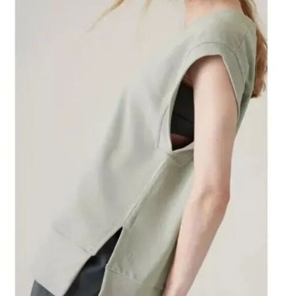 ATHLETA Retroterry V-Neck Sleeveless Sweater Green Size Small - Picture 4 of 7